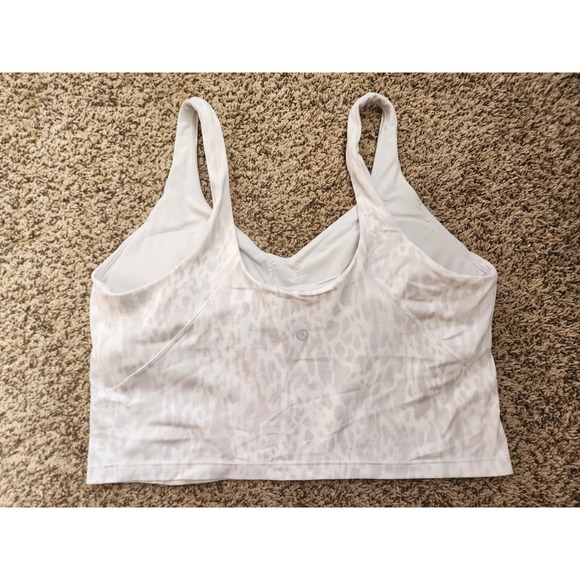 Lululemon Align Tank Top White Grey Leopard Animal Print Size 14 LW1ECAS.0 - Picture 2 of 8